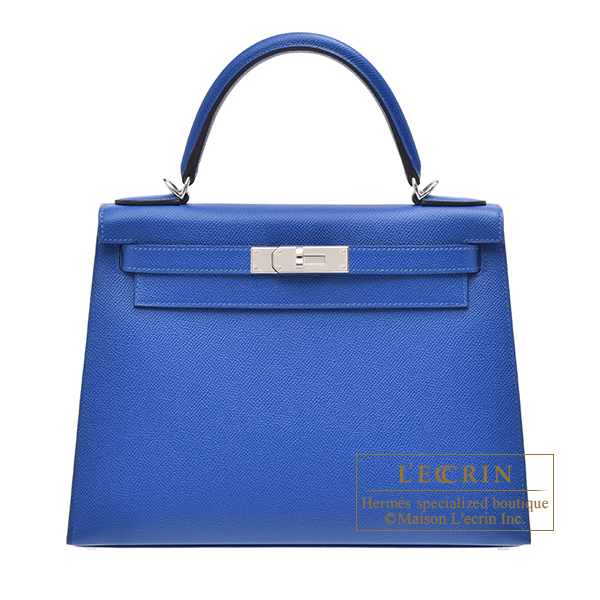 Hermes　Kelly bag 28　Sellier　Blue france　Epsom leather　Silver hardware
