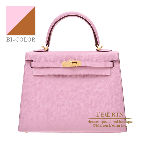Hermes　Personal Kelly bag 25　Sellier　Mauve sylvestre/　Toffee　Epsom leather　Gold hardware