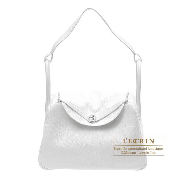 Hermes　Lindy bag 30　White　Clemence leather　Silver hardware