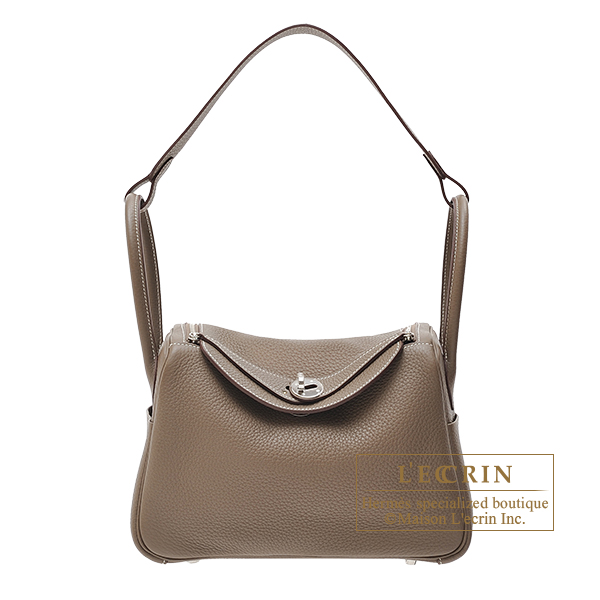 Hermes　Lindy bag 26　Etoupe grey　Clemence leather　Silver hardware
