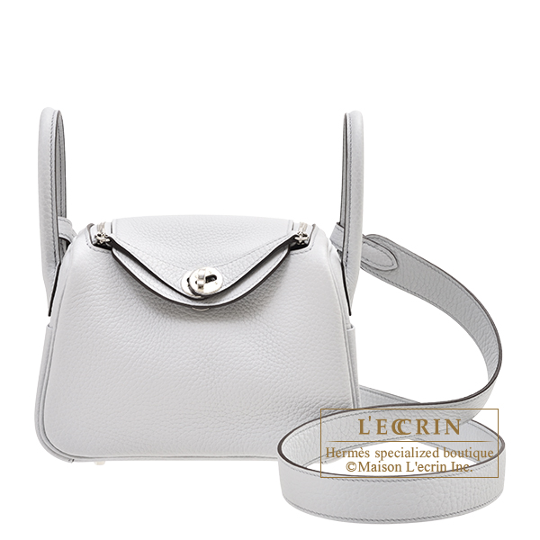 Hermes　Lindy bag mini　Blue pale　Clemence leather　 Silver hardware