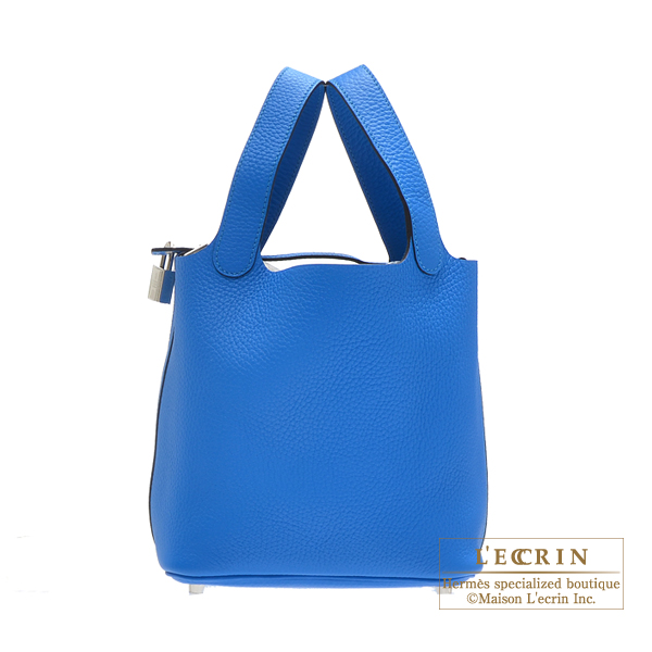 Hermes　Picotin Lock bag PM　Blue hydra　Clemence leather　Silver hardware