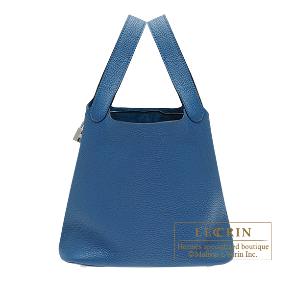 Hermes　Picotin Lock bag MM　Blue de galice　Clemence leather　Silver hardware