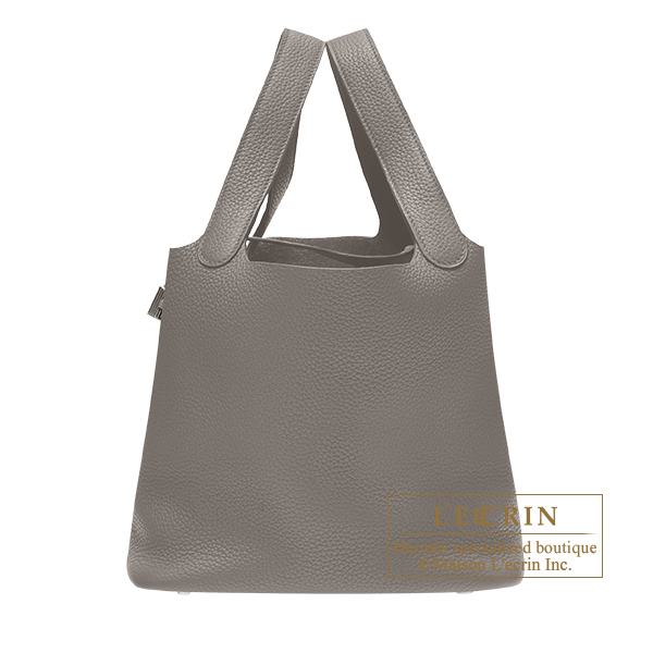 Hermes　Picotin Lock bag MM　Etain　Clemence leather　Silver hardware