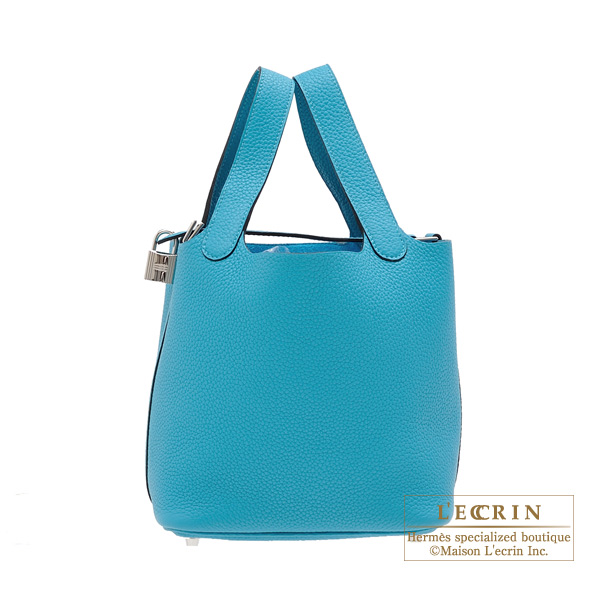 Hermes　Picotin Lock bag PM　Turquoise blue　Clemence leather　Silver hardware