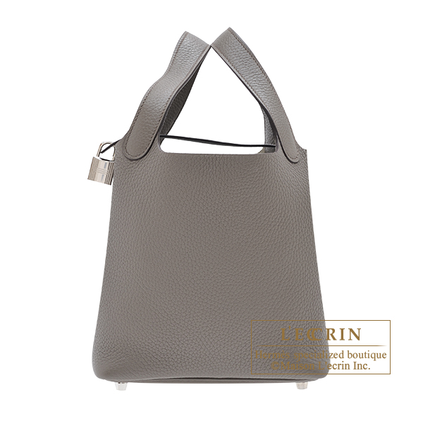 Hermes　Picotin Lock bag PM　Etain　Clemence leather　Silver hardware