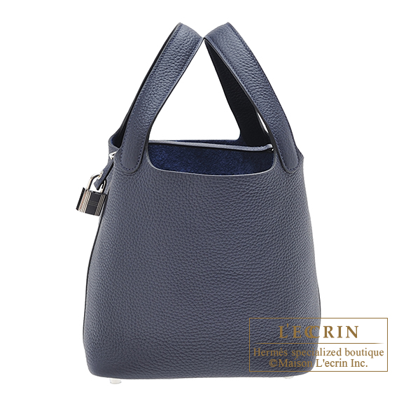 Hermes　Picotin Lock bag PM　Blue nuit　Clemence leather　Silver hardware