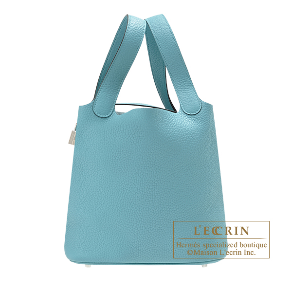 Hermes　Picotin Lock bag MM　Blue Saint-Cyr　Clemence leather　Silver hardware