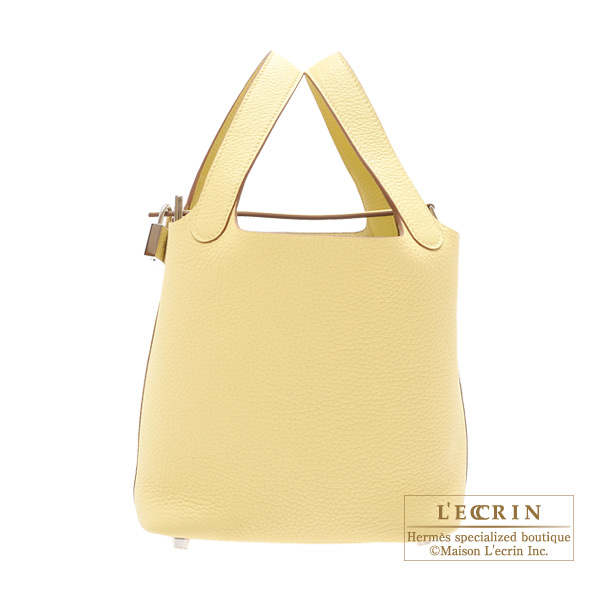 Hermes　Picotin Lock bag PM　Jaune poussin　Clemence leather　Silver hardware