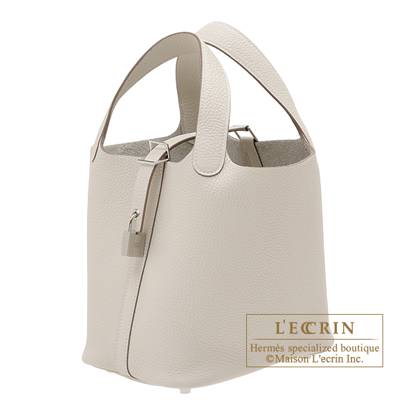 Hermes　Picotin Lock bag PM　Craie　Clemence leather　Silver hardware