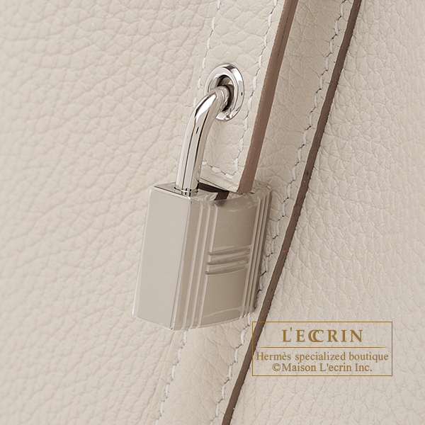 Hermes　Picotin Lock bag PM　Craie　Clemence leather　Silver hardware