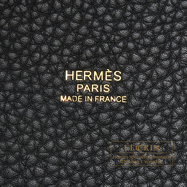 Hermes　Picotin Lock bag 18/PM　Black　Clemence leather　Gold hardware