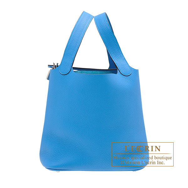 Hermes　Picotin Lock bag MM　Blue zanzibar　Clemence leather　Silver hardware