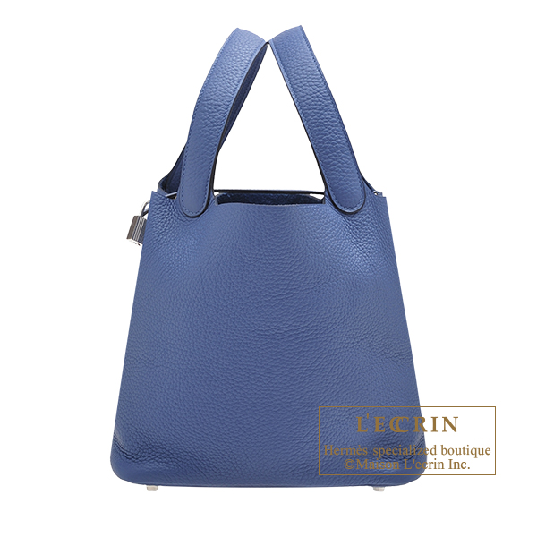 Hermes　Picotin Lock bag MM　Blue brighton　Clemence leather　Silver hardware
