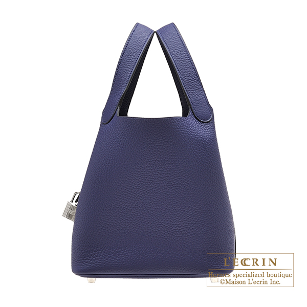 Hermes　Picotin Lock bag PM　Blue encre　Clemence leather　Silver hardware