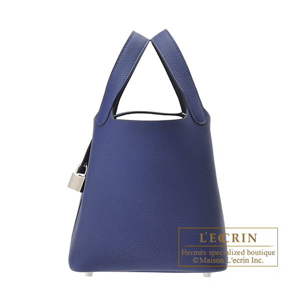 Hermes　Picotin Lock bag PM　Blue saphir　Maurice leather　Silver hardware