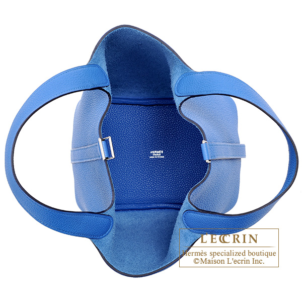 Hermes　Picotin Lock bag PM　Blue zellige　Maurice leather　Silver hardware