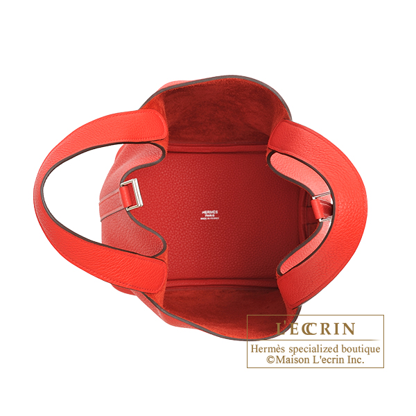 Hermes　Picotin Lock bag PM　Rouge coeur　Maurice leather　Silver hardware