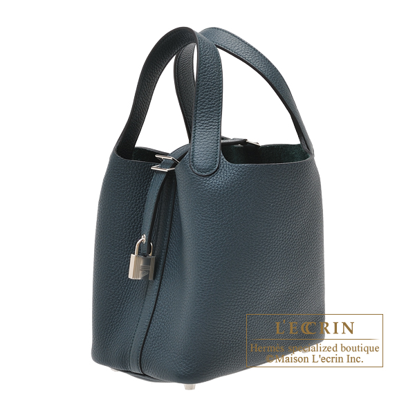 Hermes　Picotin Lock bag PM　Vert cypres　Clemence leather　Silver hardware