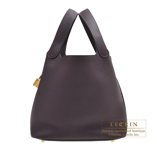 Hermes　Picotin Lock bag MM　Raisin　Clemence leather　Gold hardware