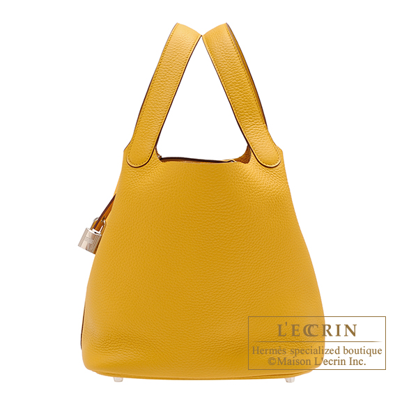 Hermes　Picotin Lock bag MM　Jaune ambre　Clemence leather　Silver hardware