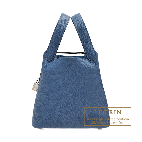 Hermes　Picotin Lock bag PM　Deep blue　Maurice leather　Silver hardware