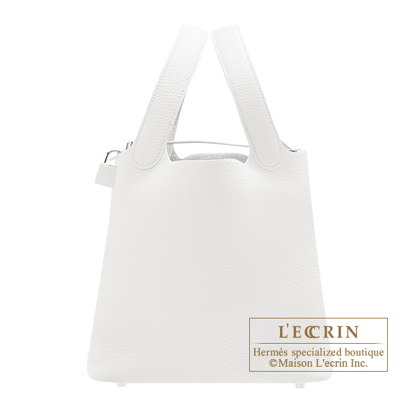 Hermes　Picotin Lock bag MM　White　Clemence leather　Silver hardware