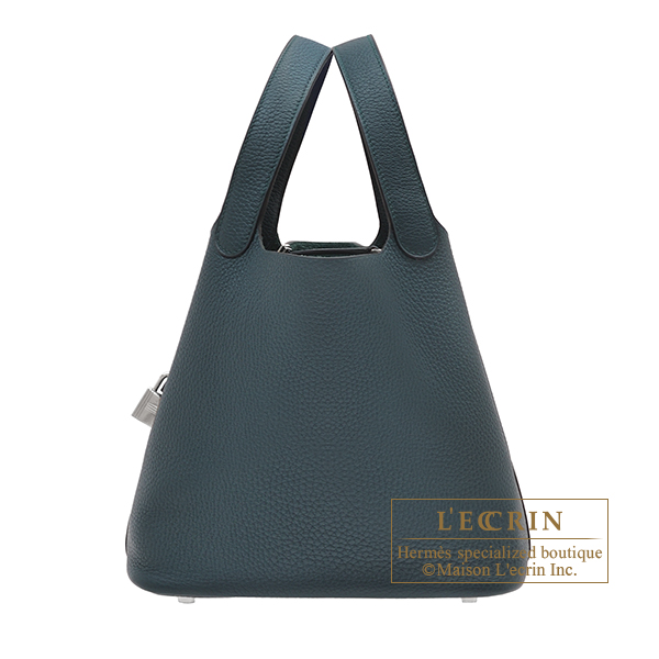 Hermes　Picotin Lock bag MM　Vert cypres　Clemence leather　Silver hardware
