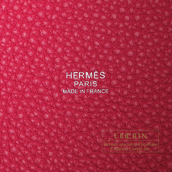 Hermes　Picotin Lock casaque bag MM　Rouge sellier/　Framboise　Clemence leather　Silver hardware