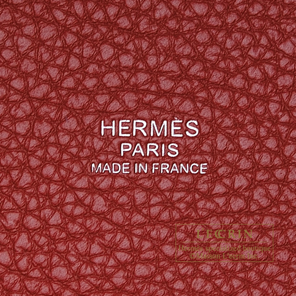 Hermes　Picotin Lock　Eclat bag MM　Rouge grenat/　Rouge piment　Clemence leather/　Swift leather　Silver hardware