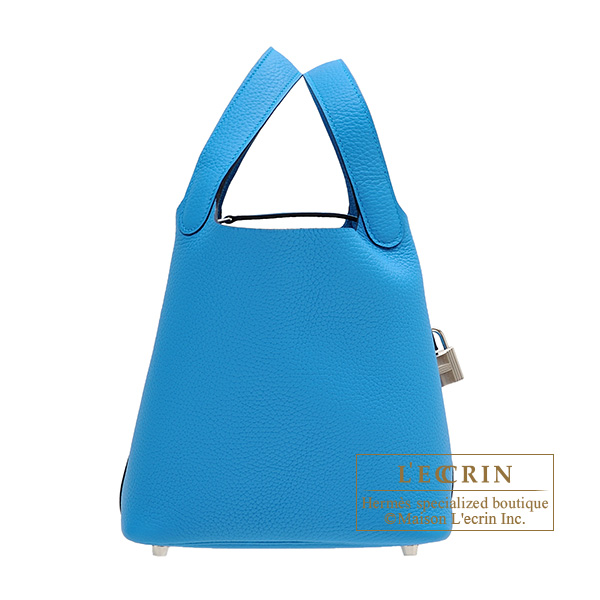 Hermes　Picotin Lock bag PM　Blue frida　Clemence leather　Silver hardware