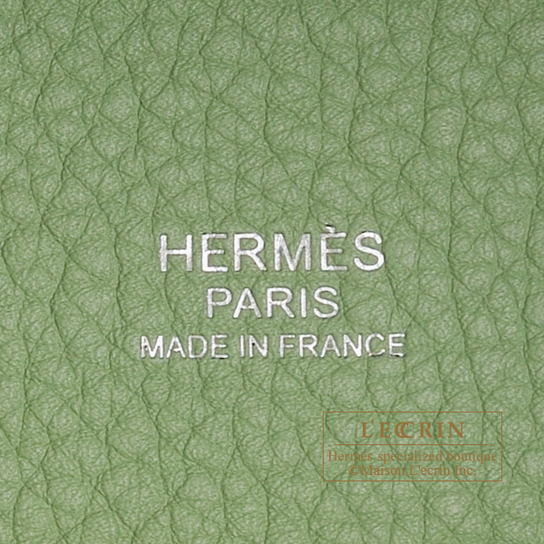 Hermes　Picotin Lock bag PM　Vert criquet　Maurice leather　Silver hardware