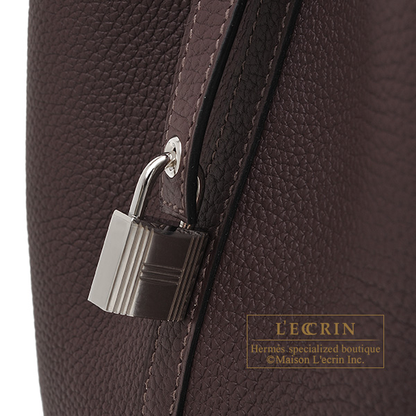 Hermes　Picotin Lock bag MM　Rouge sellier　Clemence leather　Silver hardware