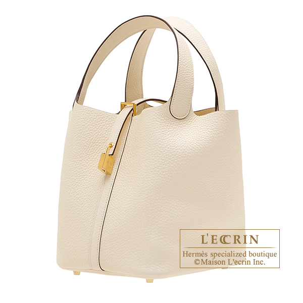 Hermes　Picotin Lock bag MM　Nata　Clemence leather　Gold hardware