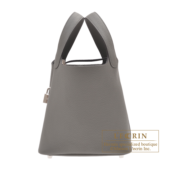 Hermes　Picotin Lock bag PM　Gris meyer　Clemence leather　Silver hardware