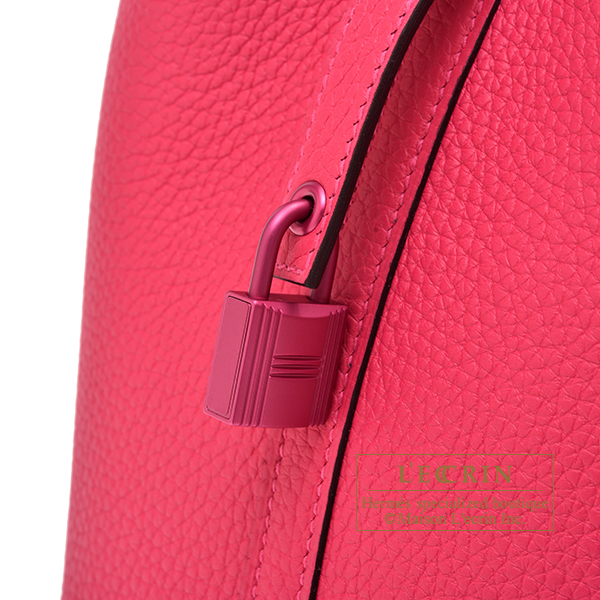 NEW Hermes Monochrome Picotin 18 Rose Mexico Clemence Pink Hardware