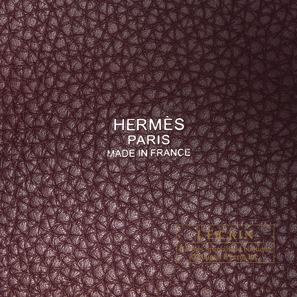 Hermes　Picotin Lock　Eclat bag 18/PM　Rouge sellier/　Caban　Clemence leather/　Swift leather　Silver hardware