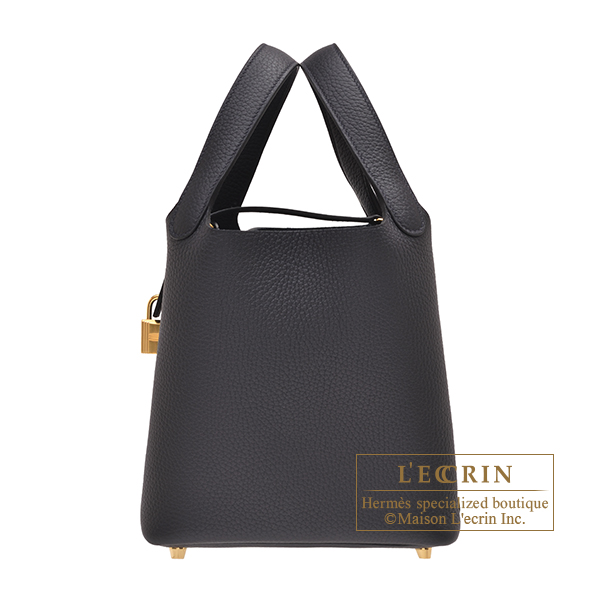Hermes　Picotin Lock bag PM　Blue marine　Clemence leather　Gold hardware