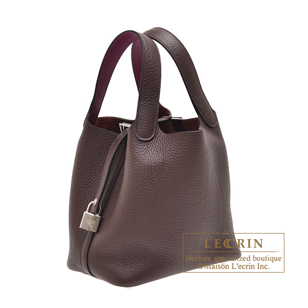 Hermes　Picotin Lock　Eclat bag 18/PM　Rouge sellier/Anemone　Clemence leather/Swift leather　Silver hardware