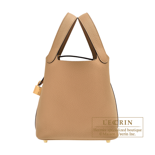 Hermes　Picotin Lock bag PM　Chai　Clemence leather　Gold hardware