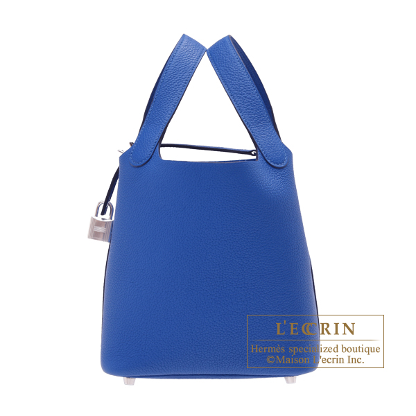 Hermes　Picotin Lock bag PM　Blue france　Clemence leather　Silver hardware
