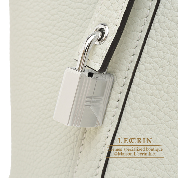 Hermes　Picotin Lock　Eclat bag 18/PM　Gris neve/　Vert comics　Clemence leather/　Swift leather　Silver hardware