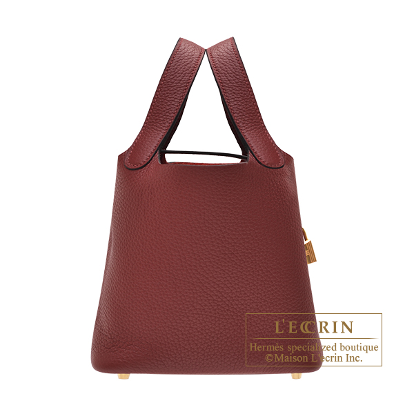 Hermes　Picotin Lock bag PM　Rouge H　Clemence leather　Gold hardware