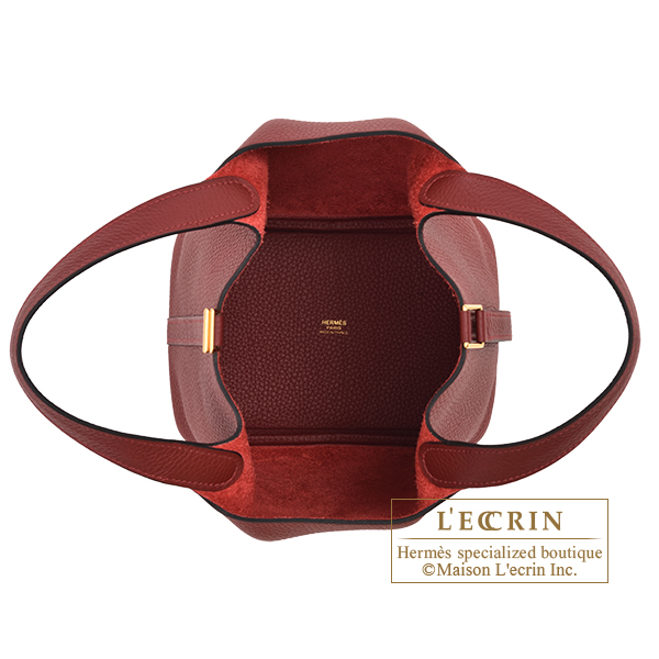 Hermes　Picotin Lock bag PM　Rouge H　Clemence leather　Gold hardware