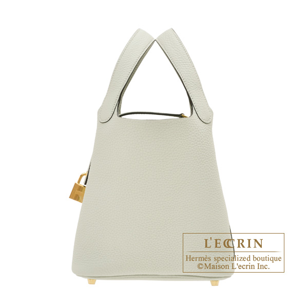 Hermes　Picotin Lock bag PM　Gris neve　Clemence leather　Gold hardware