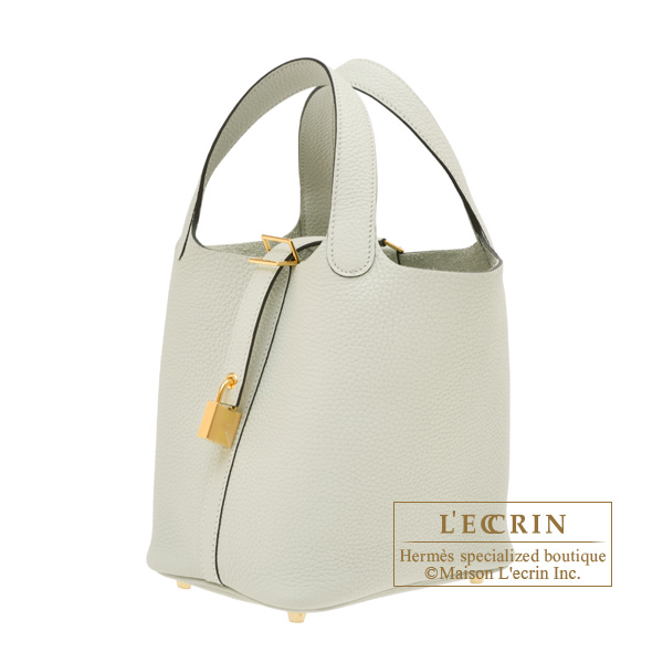 Hermes　Picotin Lock bag 18/PM　Gris neve　Clemence leather　Gold hardware
