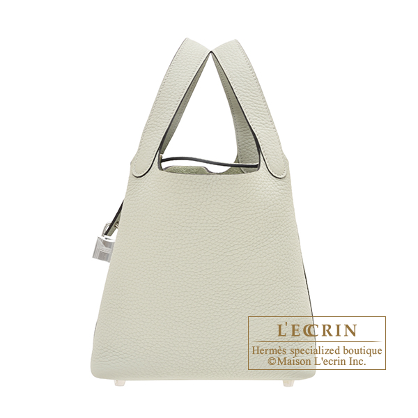 Hermes　Picotin Lock bag PM　Gris neve　Clemence leather　Silver hardware