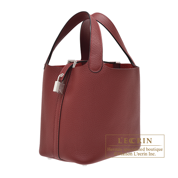 Hermes　Picotin Lock bag PM　Rouge H　Clemence leather　Silver hardware