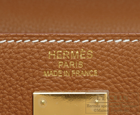 エルメス　ケリー35/内縫い　ゴールド　トゴ　ゴールド金具